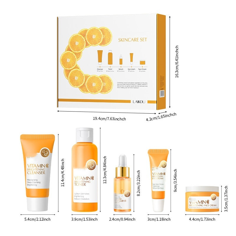 New Vitamin C 5-Piece Cleansing & Revitalizing Toner Set - Brightening & Whitening Skin Solution