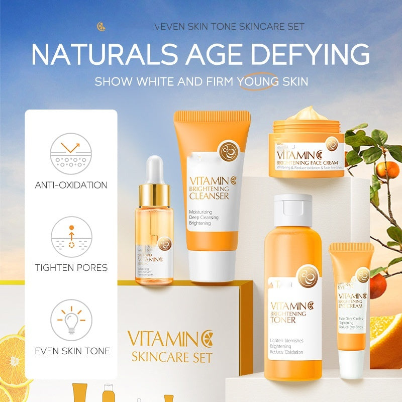 New Vitamin C 5-Piece Cleansing & Revitalizing Toner Set - Brightening & Whitening Skin Solution